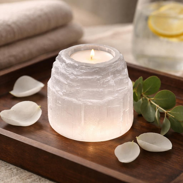 "Montagne" - Bougeoir en sélénite 