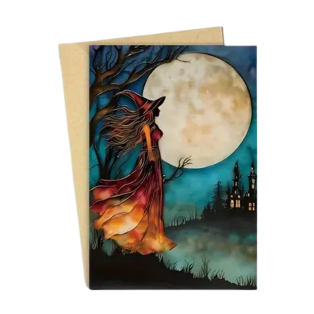 Autumn Witch Greeting Card