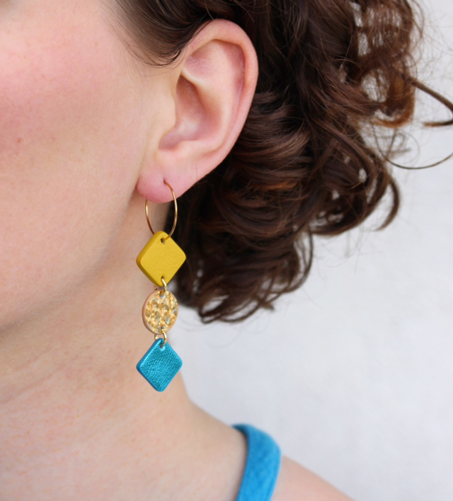 Gemma • jaune, doré, turquoise métallisé
