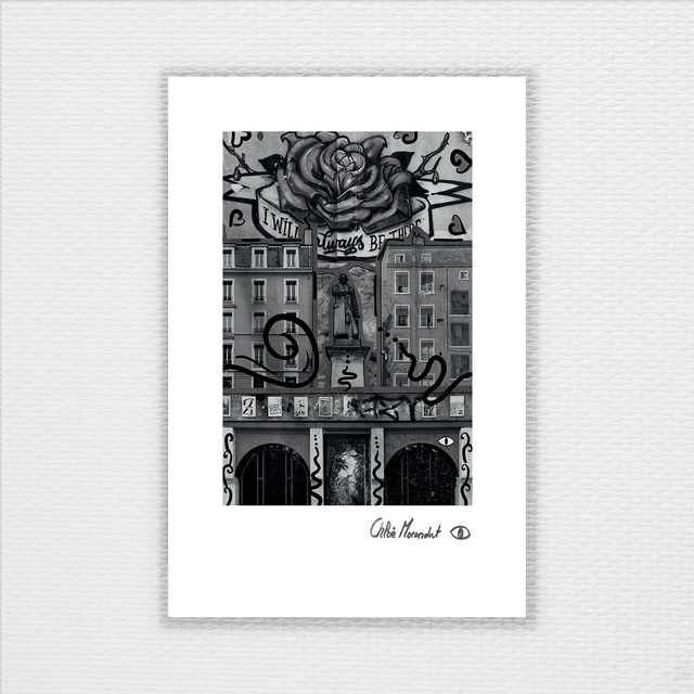 Carte Postale Croix-Rousse N&amp;B - Lyon 