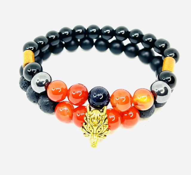 Red Wolf – Herenarmband Set met Kracht & Bescherming