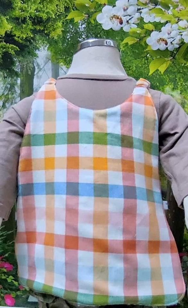 Bavoir élastique carreaux multicolore