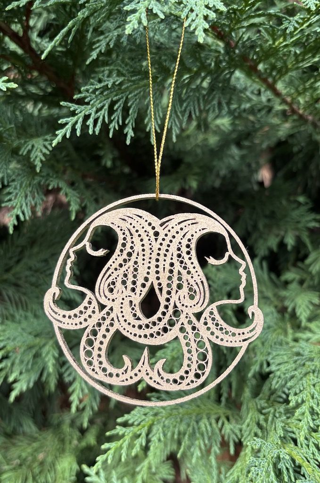 Boule de Noel Gémeaux Or