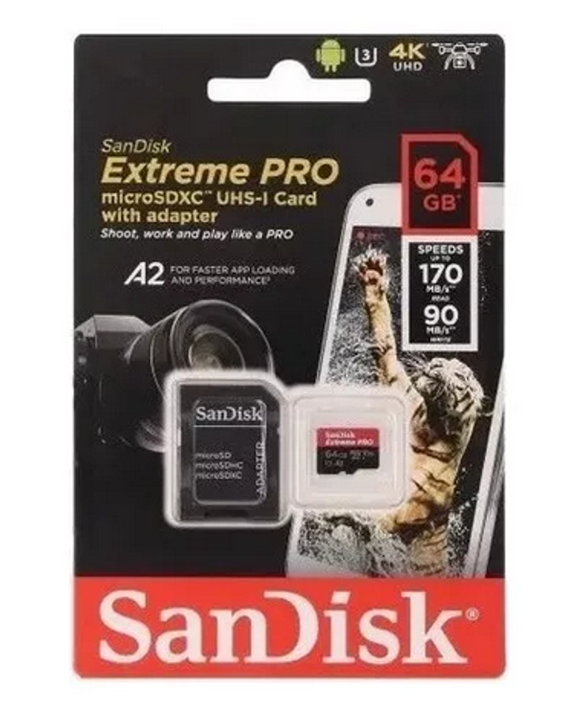 Tarjeta De Memoria Sandisk Extreme Pro Microsd 64gb
