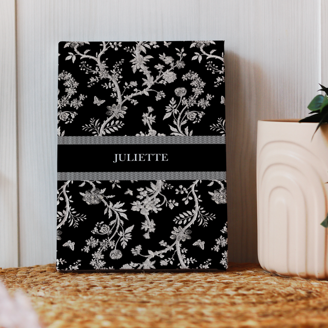 Carnet personnalisé motif toile de Jouy
