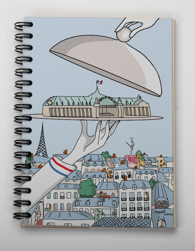 Carnet A6 de la marque Pepeuf portant une illustration faite par Moiselle Isaure appelée "Paris"