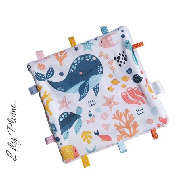 Doudou étiquettes animaux de la mer