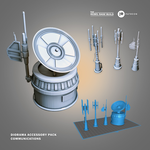 3D Printed Communication Masts (set of 4)