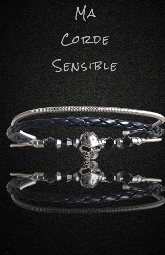 Bracelet cordes de guitare basse surcyclées