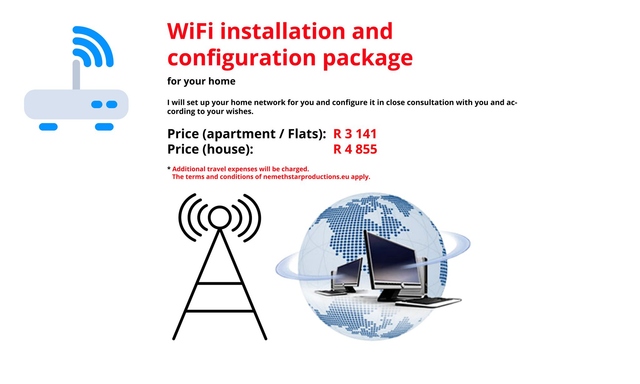 WiFi Installation and Configuration package for flats/apartments (Non-EU)