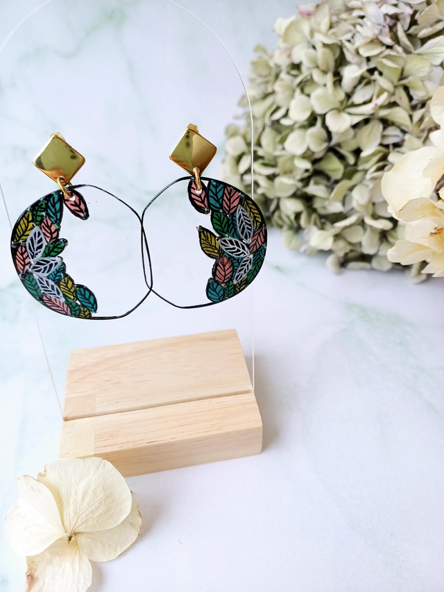 &quot; Florilège &quot; Boucles d&#039;oreilles verres de lunettes 