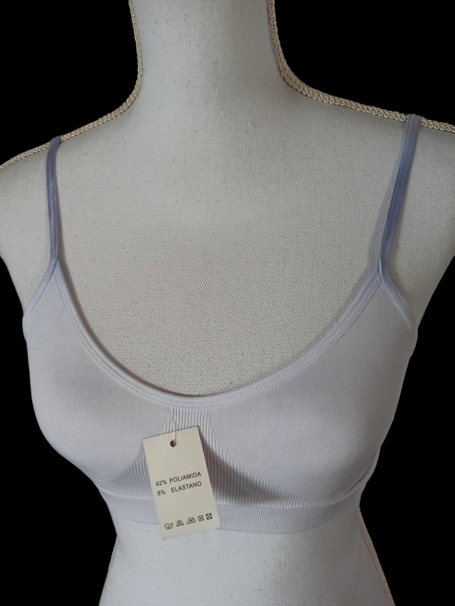 Brassière blanche bretelles coloré (Katia) 