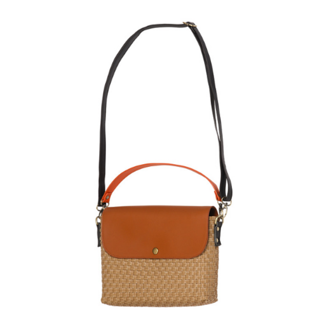 Charlie Handbag sienna, black & burned orange