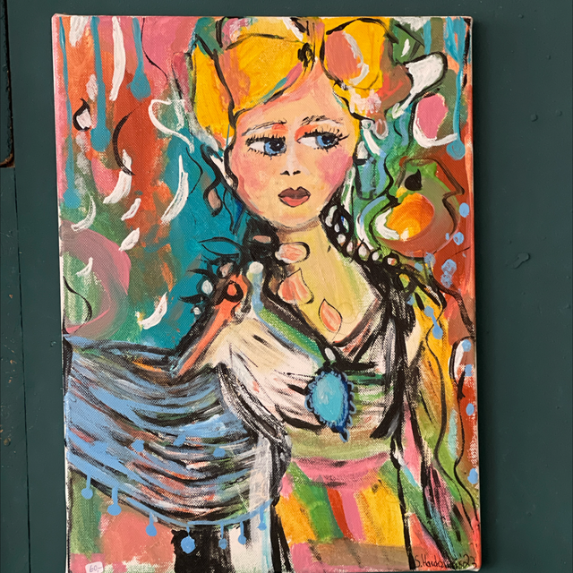 Kunstwerk  „ blind date „ Acryl auf Leinwand