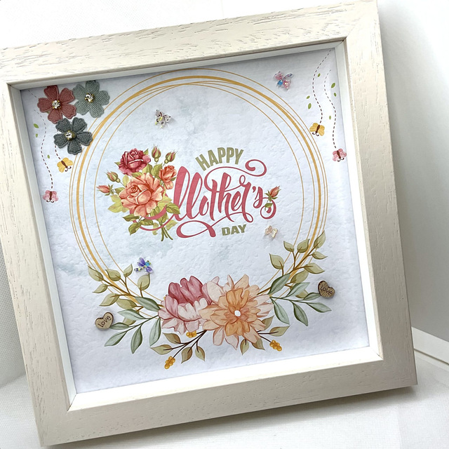 Happy mother’s Day handmade frame. Beautiful gift for mums and grandmothers.