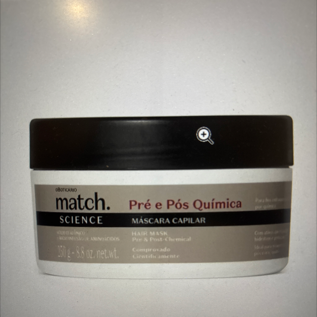 Máscara Capilar Match Science Pre e Pos Química 250g O Boticário 