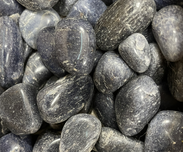 Dumortierite, a member of Dumortierite Group tumbled crystal