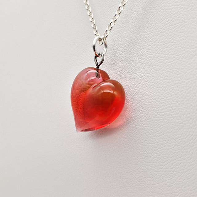 Pendentif Cœur rose transparent