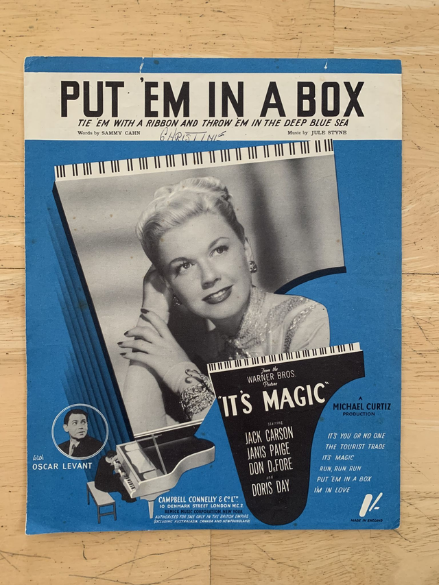 Put Em in a Box Vintage sheet music Doris Day
