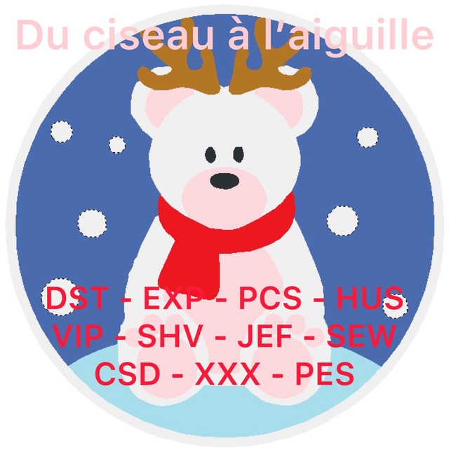 fichier de broderie ours de noel