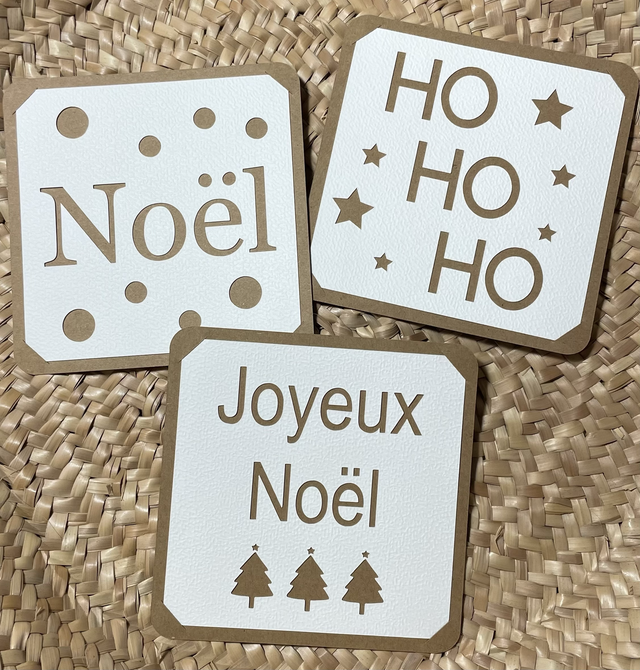 Lot de 3 cartes de Noël