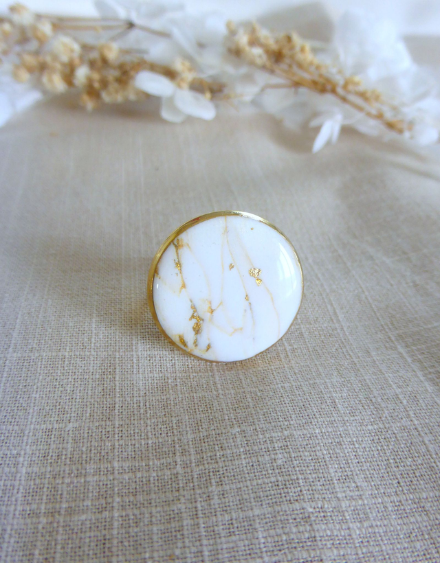 Bague ronde - Crème d'or