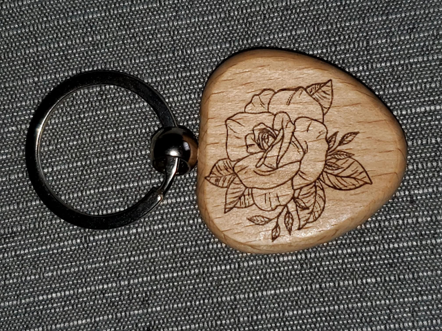 Portes Clés 🔑 En Bois motif Rose.