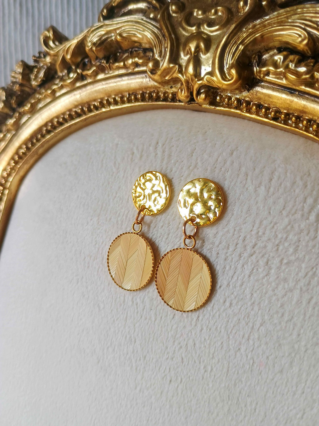 Boucles d'oreilles MARTELÉE Chevron naturel