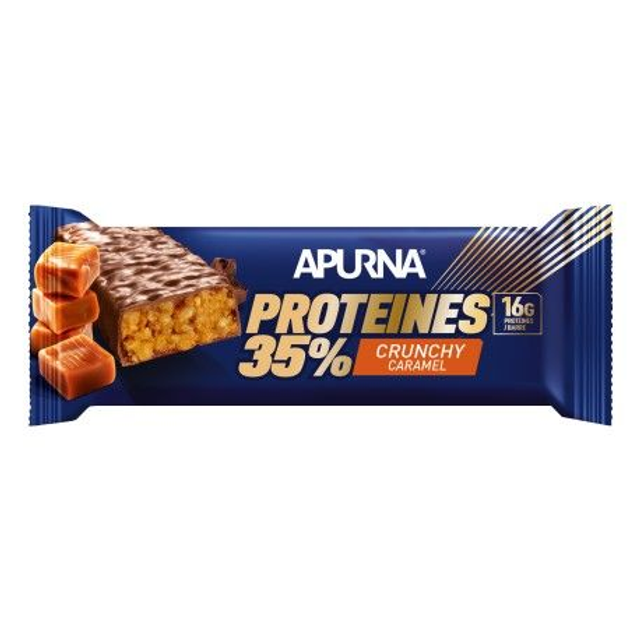 Apurna Barres Hyperprotéinées Crunchy 35 % Caramel – 45 g