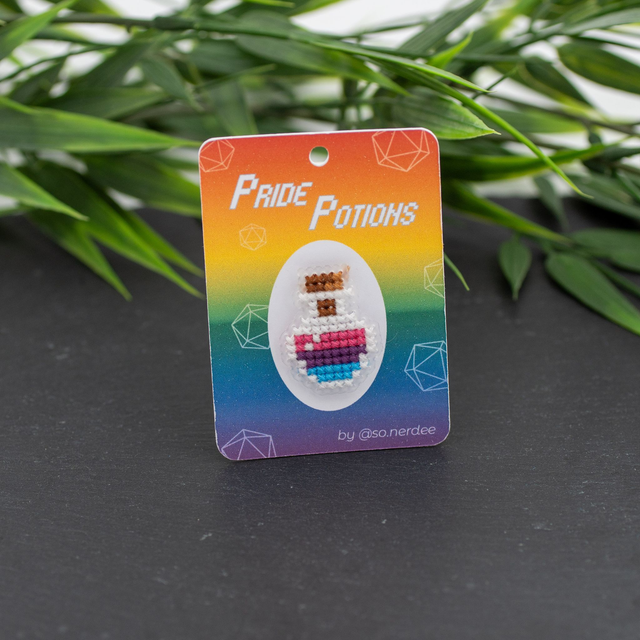 Bi Potion – Cross-Stitch Pin