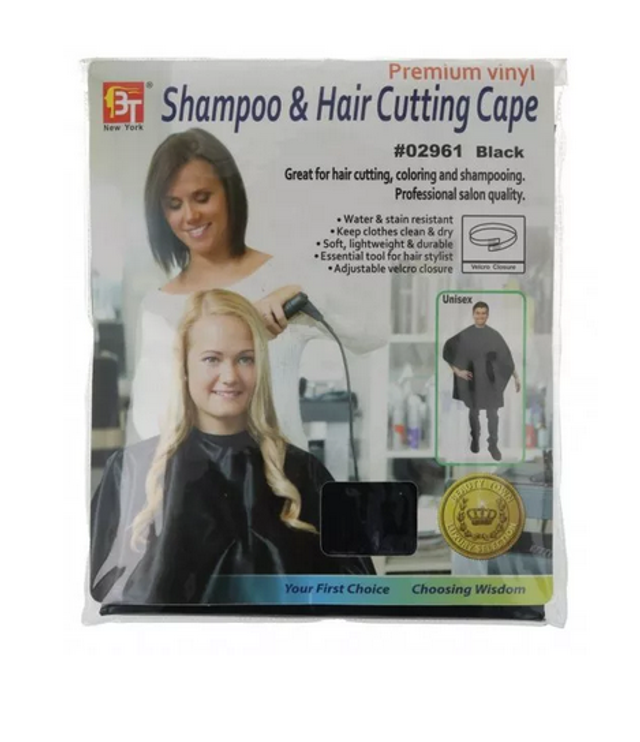 BT: Vinyl Cutting &amp; Shampoo Cape - Black