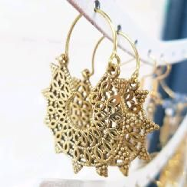 Créoles 35mm dorées ethniques 