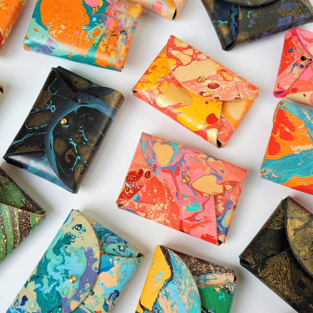 Willow Leather: Marble Leather Purse