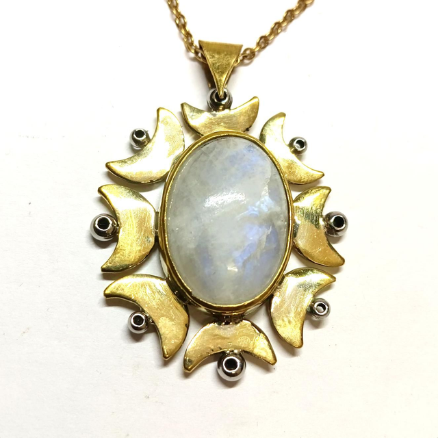 Pendentif peristerite ,8 lunes 