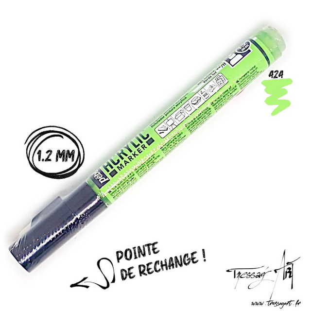 PEBEO - MARQUEUR ACRYLIQUE 1,2mm - VERT LUMINEUX - PB006424