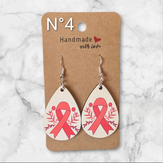 N°14 Boucles d'oreilles octobre rose 