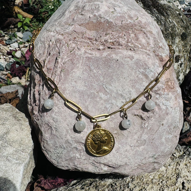 Collier FORTUNA labradorite blanche