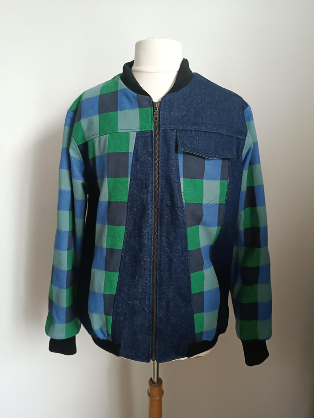 Bomber Denim &amp; Carreaux 