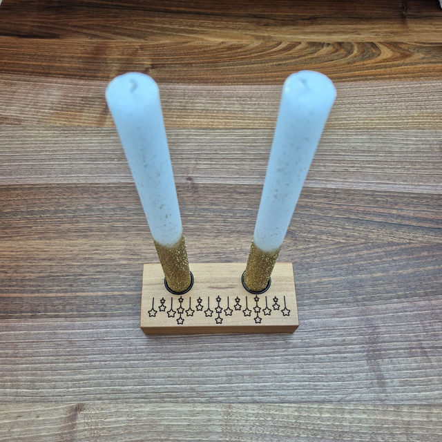 2er Stabkerzenhalter, Sterne