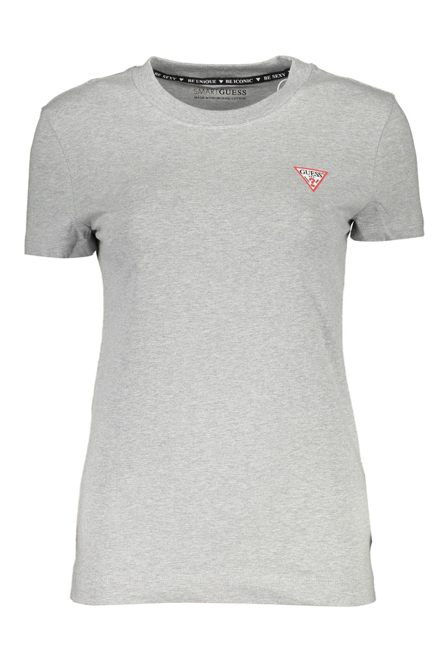 GUESS JEANS T-SHIRT MANICHE CORTE DONNA GRIGIO