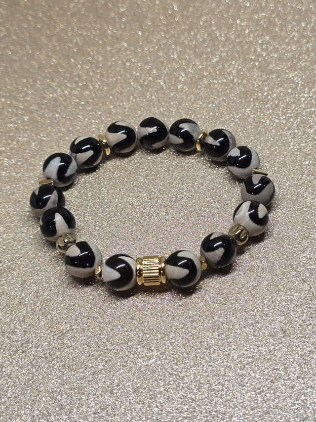 Bracelet Agate du Tibet en 1 cm 