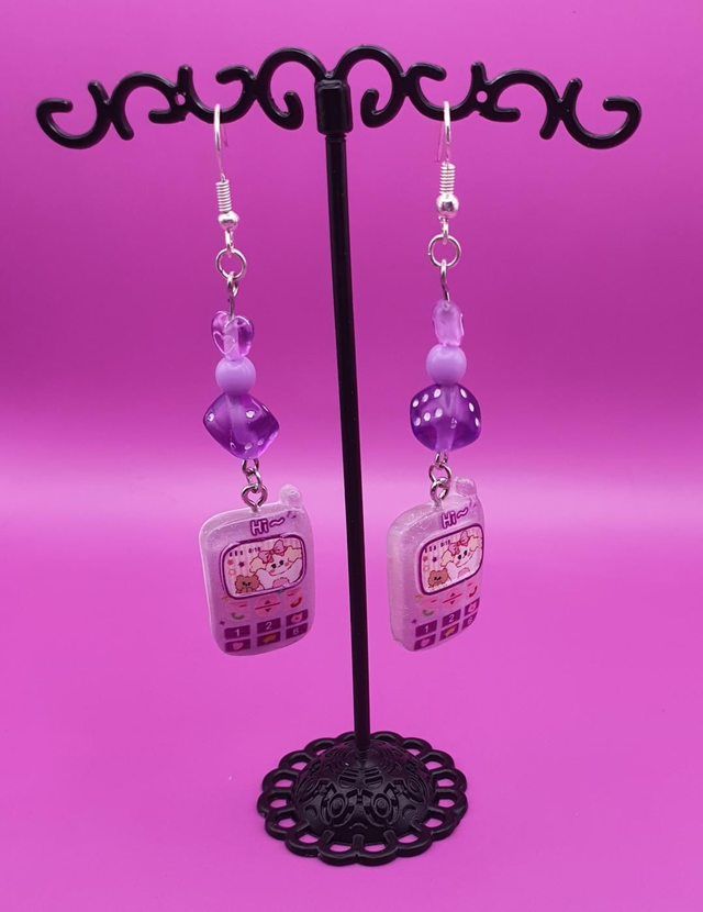 Earrings Mobile Purple Mono