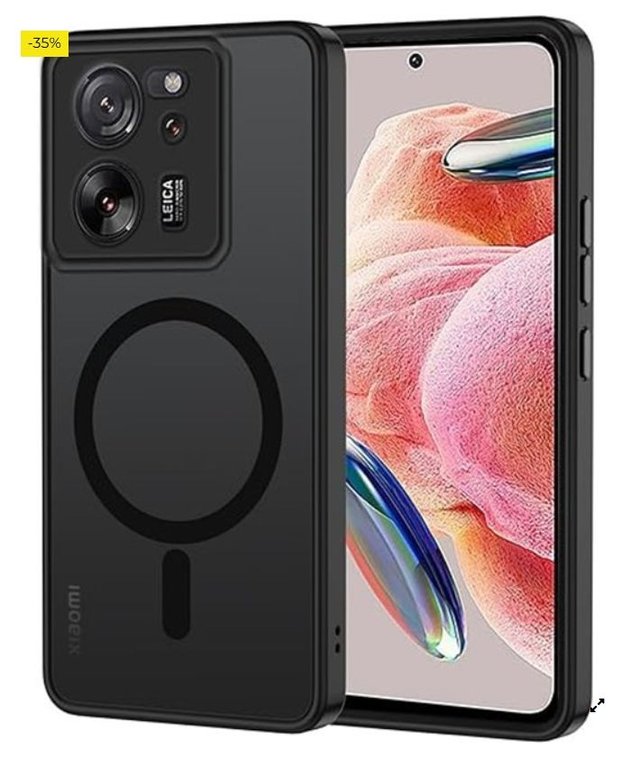 XTCASE Funda Magnética para Xiaomi 13T / 13T Pro [Compatible con Magsafe], Carcasa Translúcido Mate Trasera