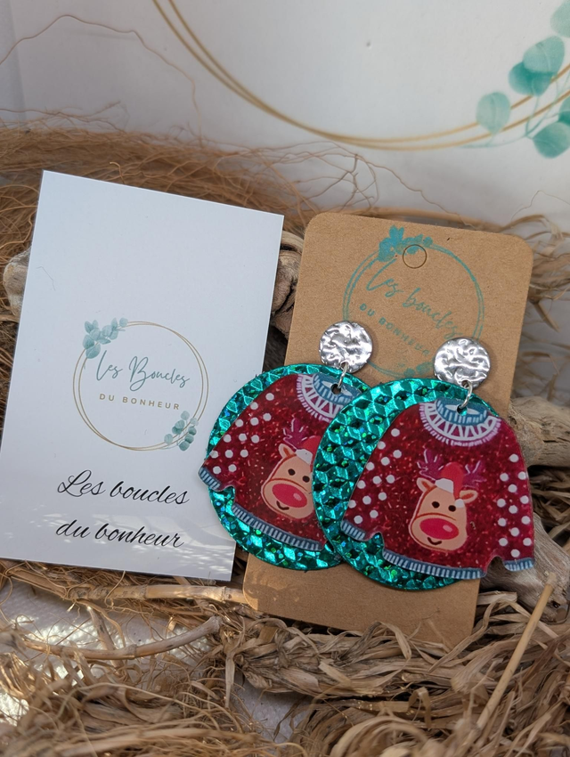 Boucles d'oreilles Noël e500