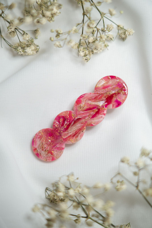 Coloris pivoine - Barrette nuage
