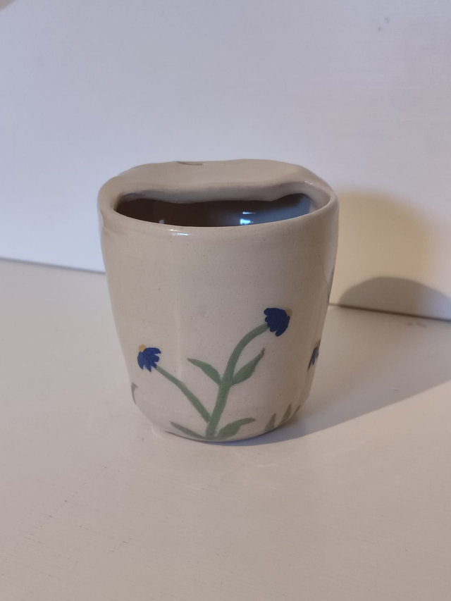 Reusable To Go Cup 'Blue Flowers'
