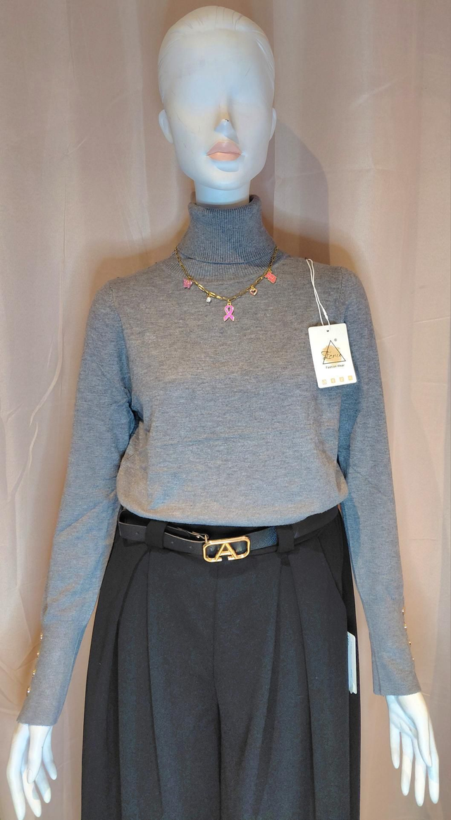 🌈Pull à col roulé très doux gris – Pull femme chaud et confortable🌈