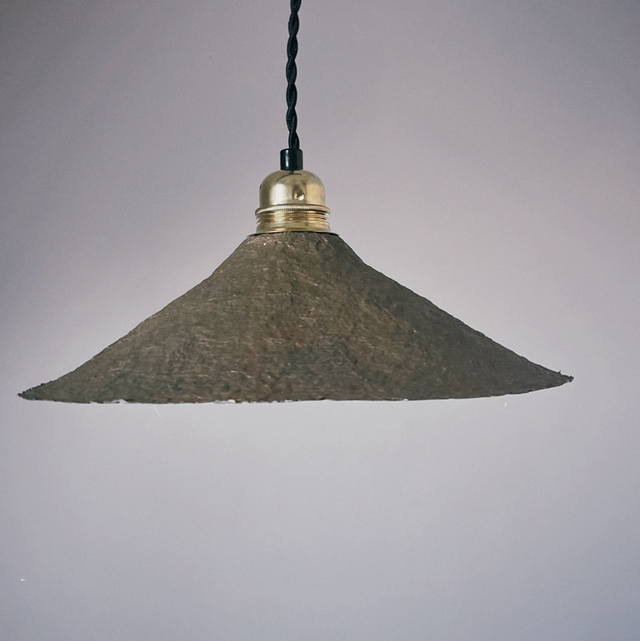Abat jour suspension papier mâché London marron