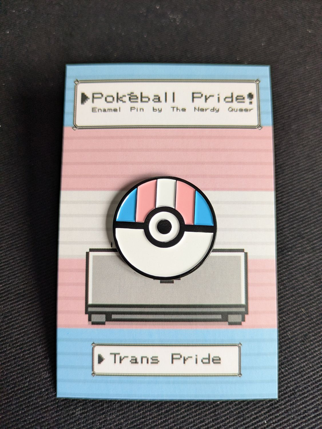 Pokéball Inspired Transgender Pride Flag Soft Enamel Pin Badge