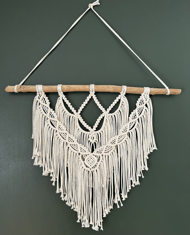 Macramé - Tenture murale BOHÈME - ECRU 